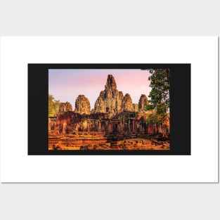 Bayon temple sunset Posters and Art